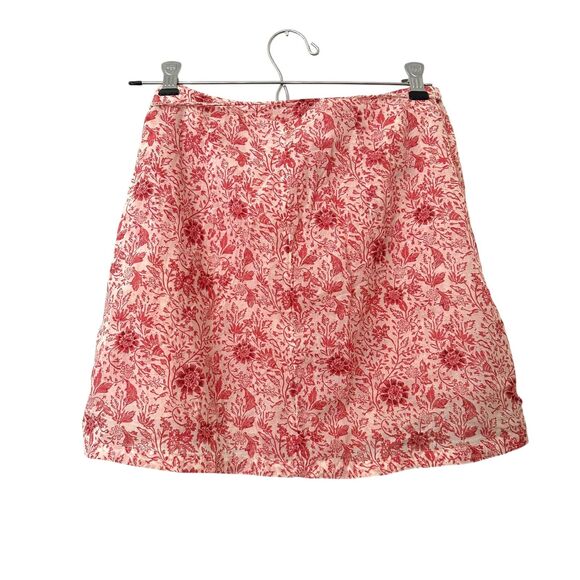 FREE PEOPLE Floral Cotton Mini Skort Red Sz 8 - Picture 5 of 6